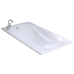 Velvet 66 in. x 36 in. Acrylic End Drain Rectangular Drop-in Soaking Bathtub in White
