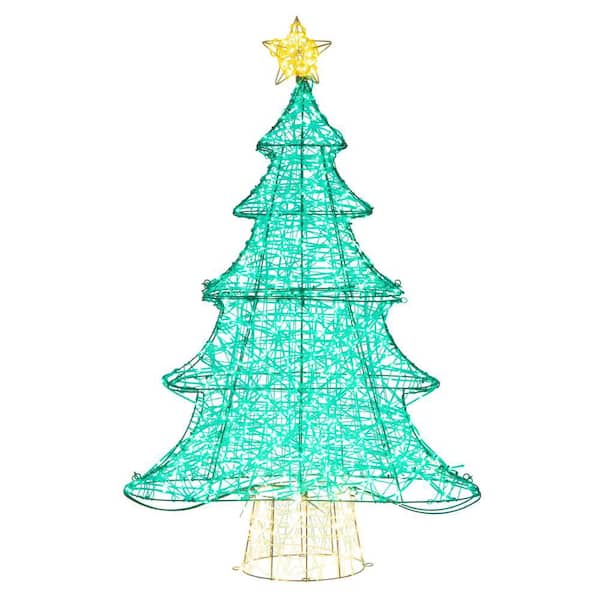 4 ft. Pre-lit Artificial Christmas Tree Xmas Tree Decor with 520 LED Lights