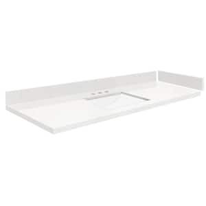 Silestone 57.5 in. W x 22.25 in. D Qt. White Rectangular Single Sink Vanity Top in Miami Vena