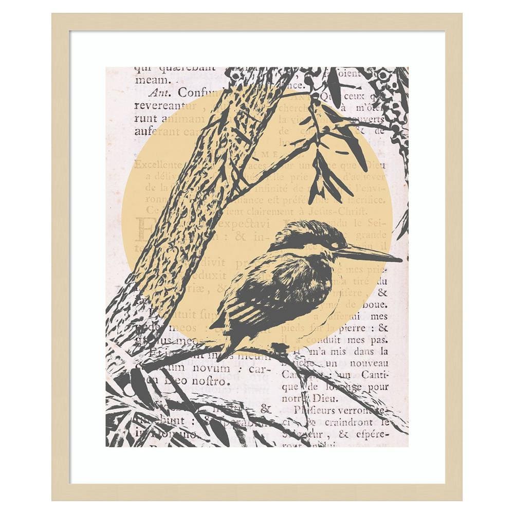 Tweet Tweet II Natural Framed Abstract Bird Print