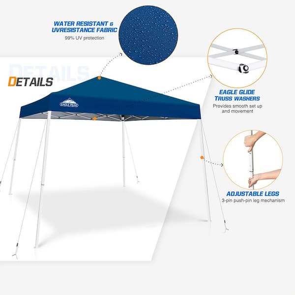 Instant slant leg outlet canopy