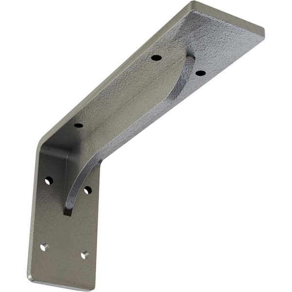 Ekena Millwork 2 in. x 4 1/4 in. x 8 in. Hammered Silver Embrey Steel Bracket