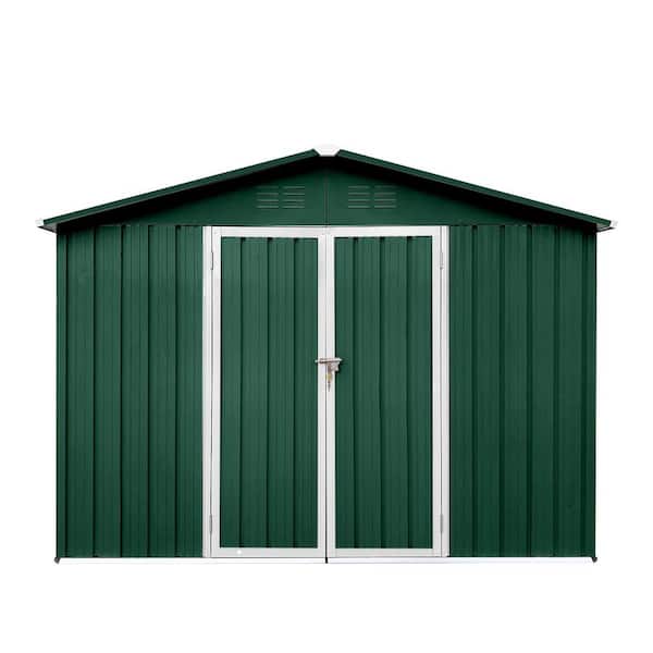 8 ft. W x 6 ft. D Green Metal Shed with Double Door (48 sq. ft. )