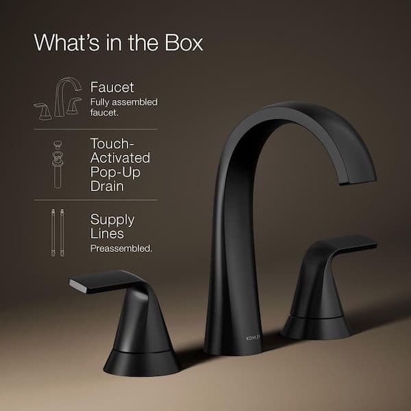 KOHLER Cursiva 8 in. Widespread 2-Handle Bathroom Faucet in Matte