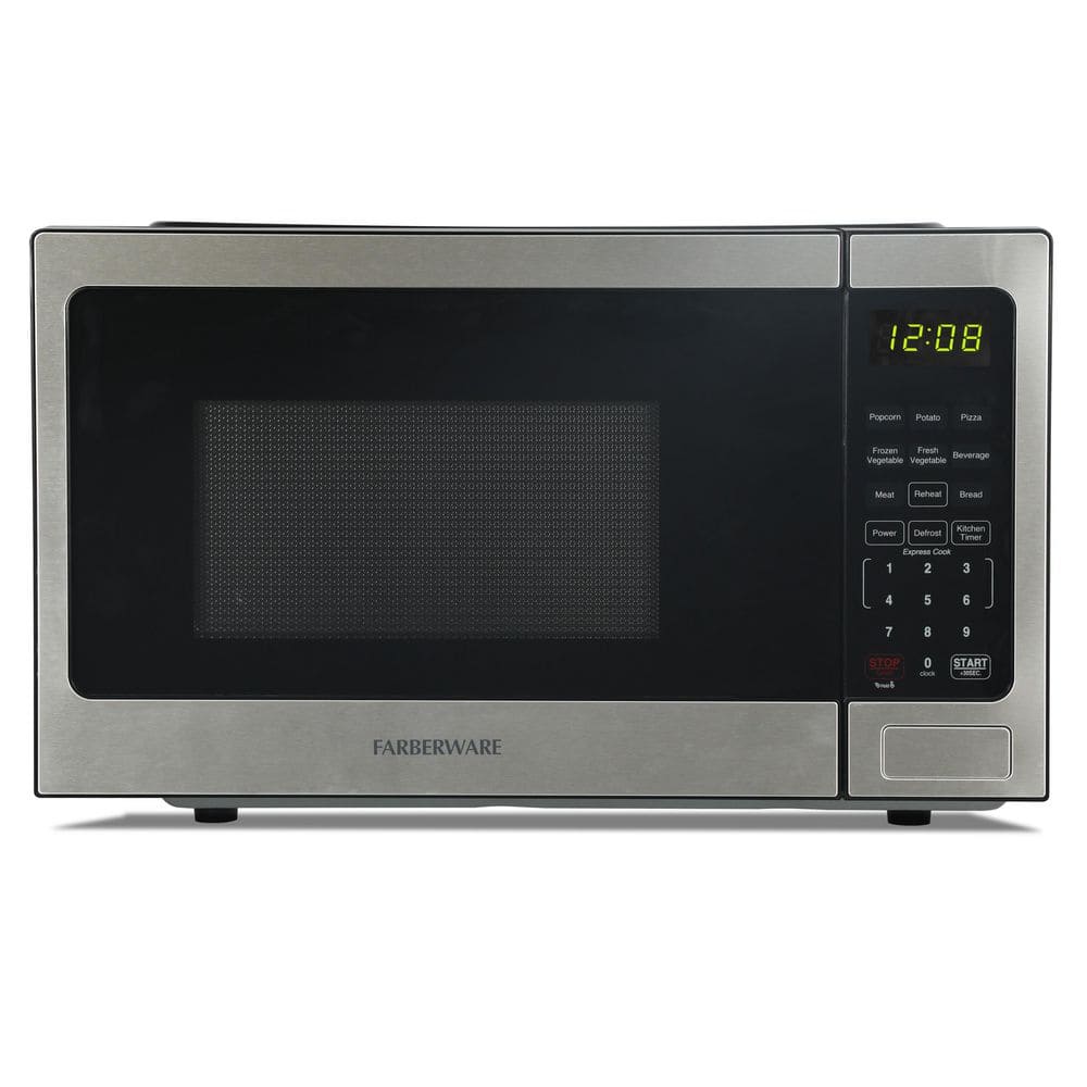 0.9 cu. ft. countertop microwave oven 900w, stainless steel