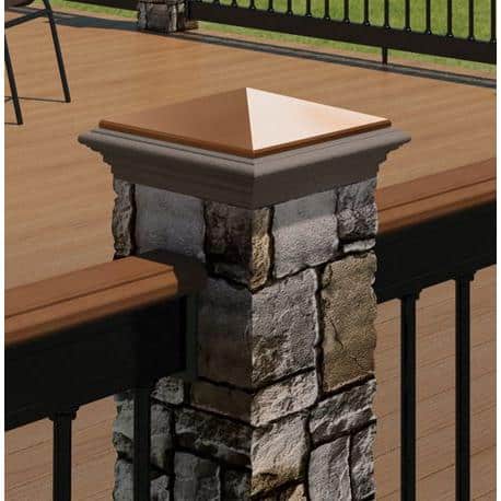 8-1/4 in. x 8-1/4 in. x 4-1/2 ft. Composite Gray Cobblestone Fence Postcover