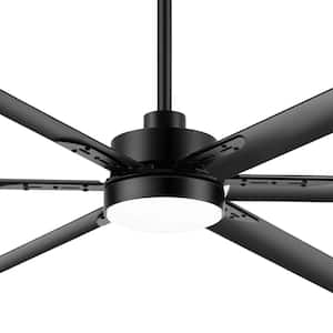Aubrey 65 in. Indoor 120-Volt Black-Aluminum-Blade Black Industrial Ceiling Fan with Integrated LED and Remote Control