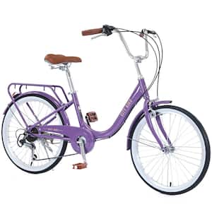 22 in. Girls' Bike 7 Speed with Aluminium Alloy Frame in Purple