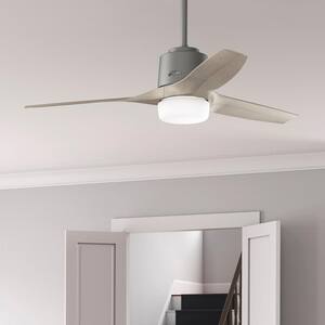 Neuron 52 in. Indoor Matte Silver Smart Ceiling Fan with Remote and Light Kit