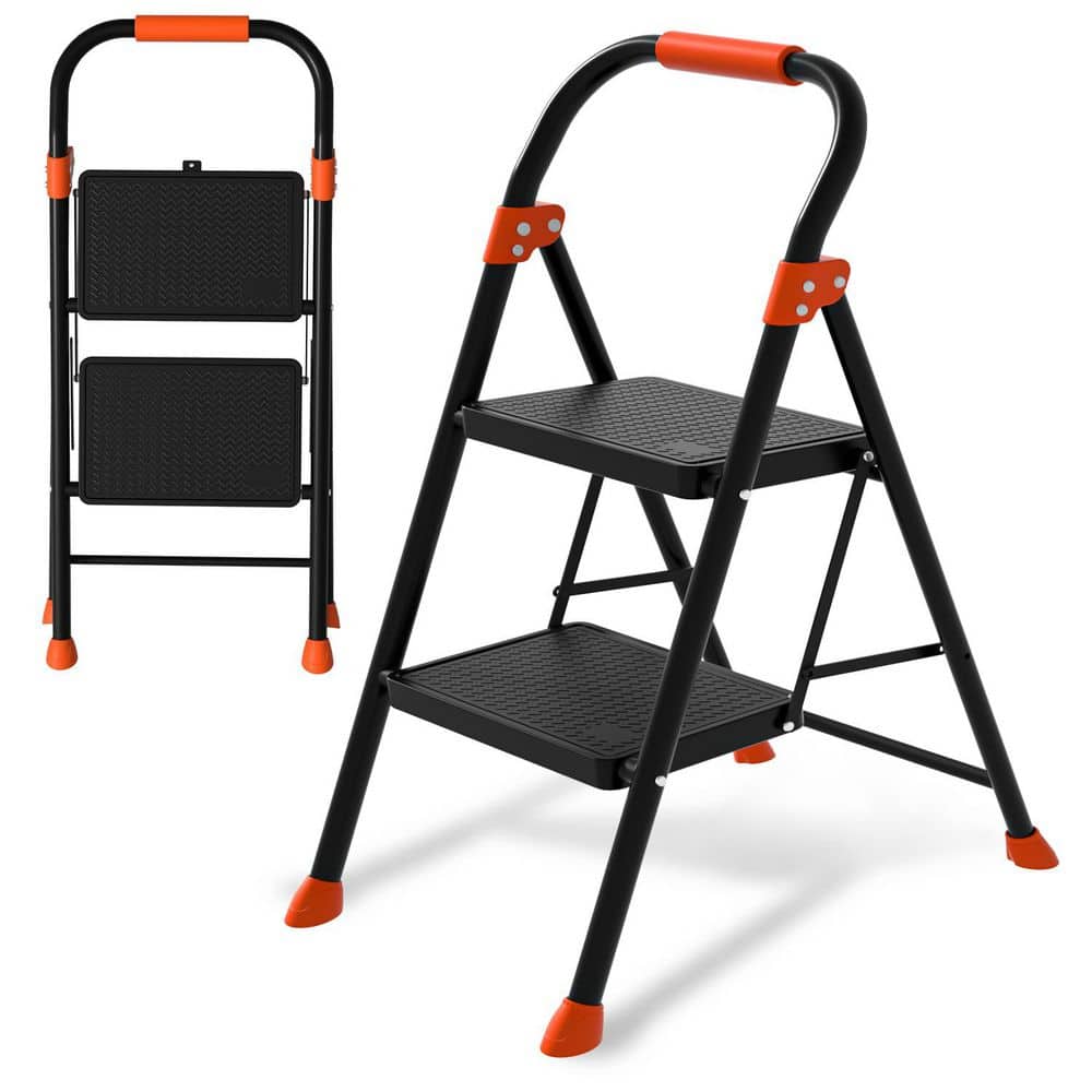2-Step Lightweight Steel Step Stool (6 ft. Reach) 900 lbs. Load Capacity with Non-Marring Feet and Safety Lock, Black price history on PriceWatchPro