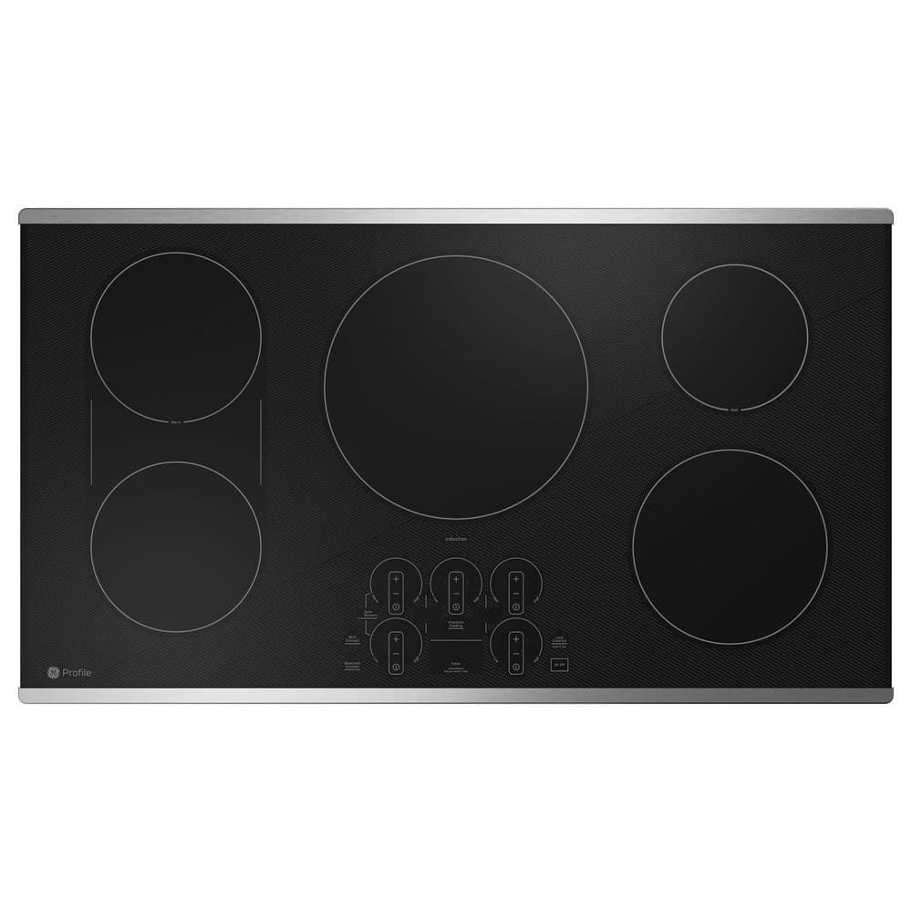 GE Profile 36 in. Smart Induction Cooktop in Stainless Steel with 5 Elements, Silver