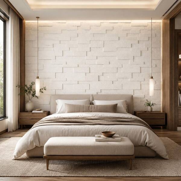 XL Malibu Cream 3D Sandblast 9 in. x 24 in. Limestone Sandblast Look Wall Tile (6 sq. ft./Case)