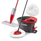 EasyWring Spin Mop with Bucket System +1 Extra Mop Head Refill, and ProMist MAX Spray Mop