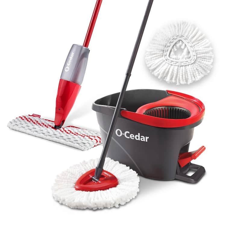 OCedar EasyWring Spin Mop with Bucket System +1 Extra Mop Head Refill