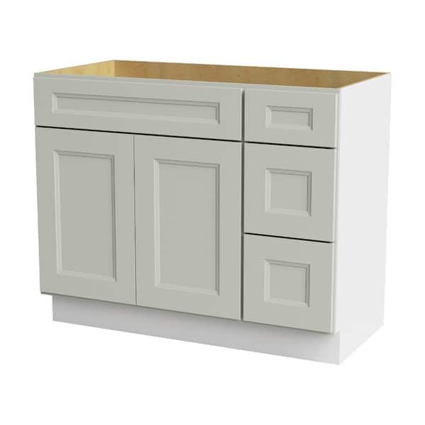 42 in. W x 21 in. D x 34.5 in. H Ready to Assemble Double Shaker Bath Vanity Combo Cabinet in Laguna Grey