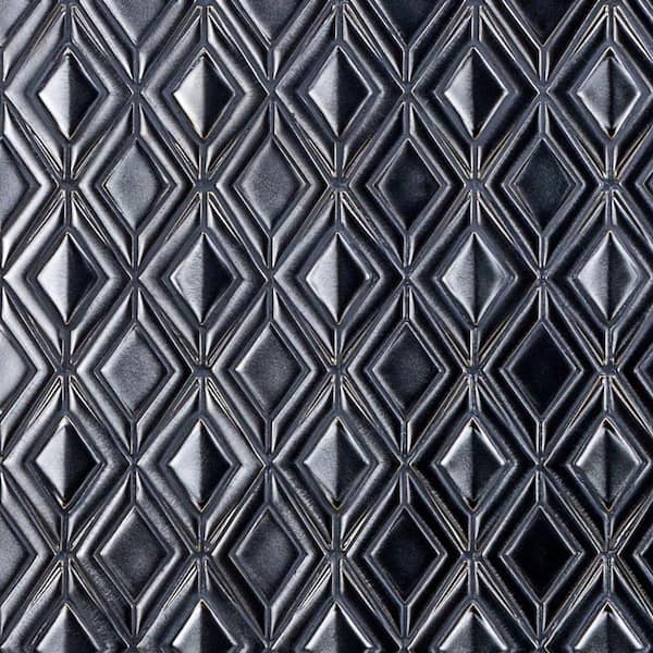 Ivy Hill Tile Delphi Jewel Gunmetal 12 in. x 16 in. Polished Ceramic Mosaic Tile (1.19 sq. ft./Sheet)