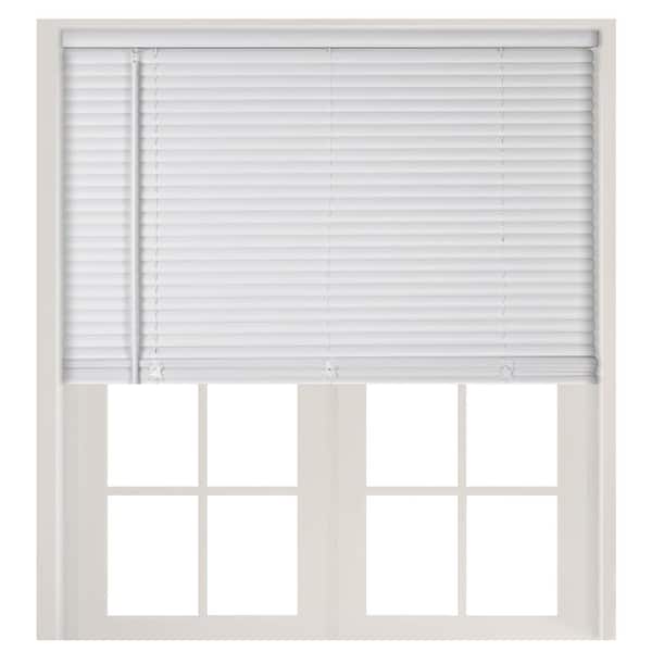 White Cordless Light-Filter Vinyl Horizontal Blinds with 1 in. Slats - 33.5 in. W x 48 in. L
