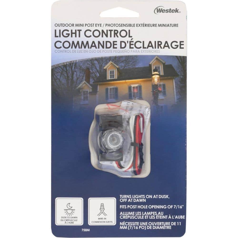 Black Outdoor Wire-In Mini Post Eye Light Control