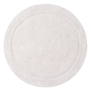 Waterford Collection 100% Cotton Tufted Non-Slip Bath Rug, 30 in. Round, Ivory