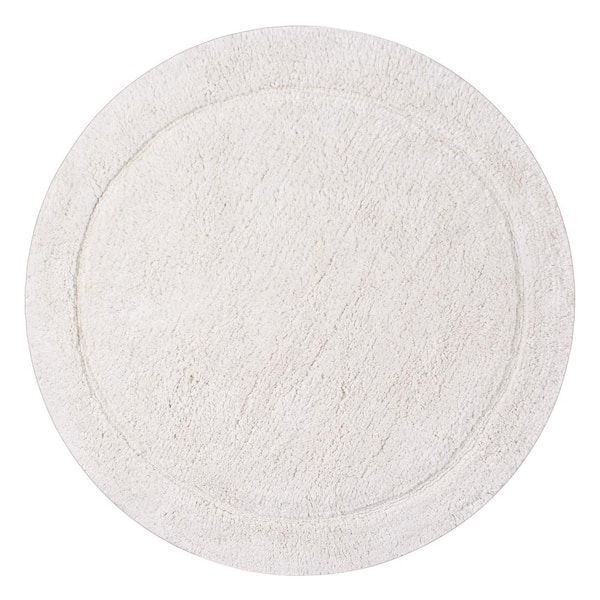 Waterford Collection 100% Cotton Tufted Non-Slip Bath Rug, 30 in. Round, Ivory