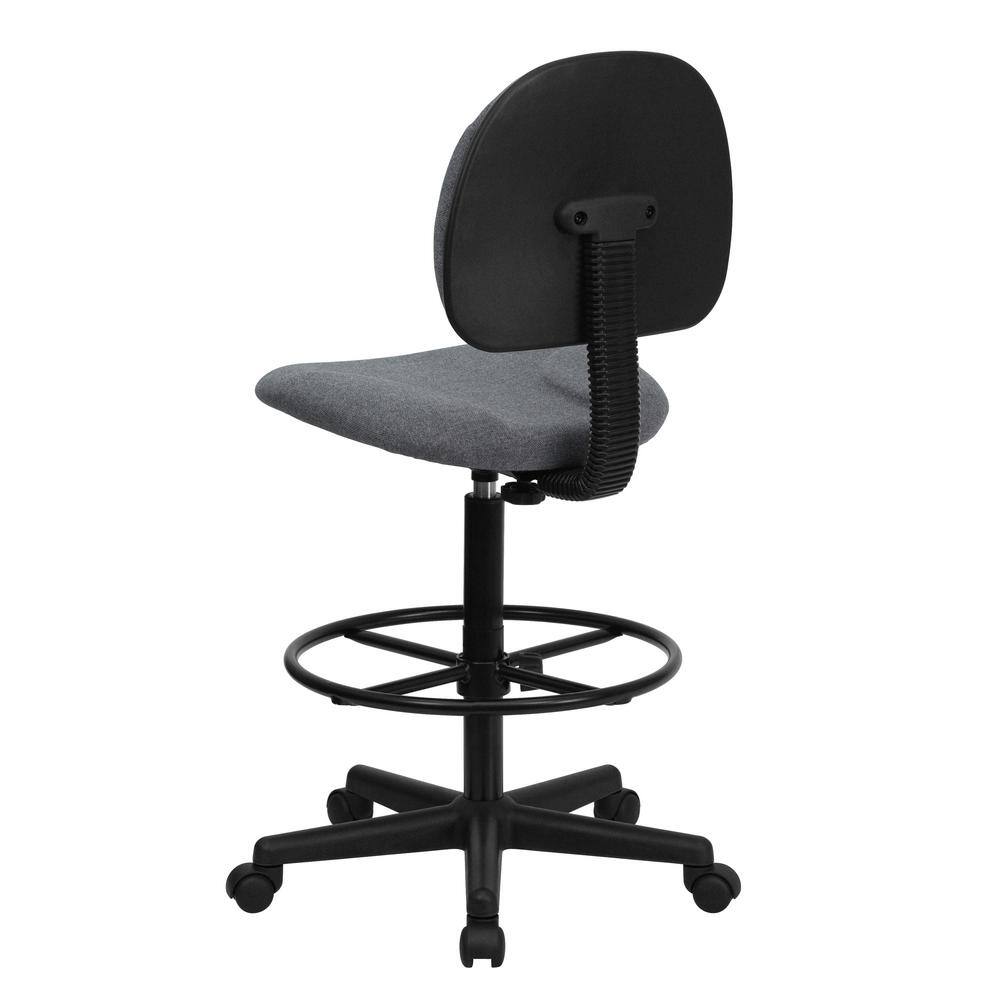 ErgoFlex 360 Gray Fabric Drafting Swivel Chair with Adjustable Footrest