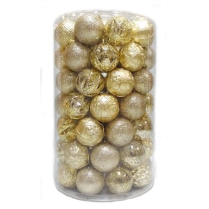 Holiday Traditions 3 in. Ornament Tube in Gold (75-Count)