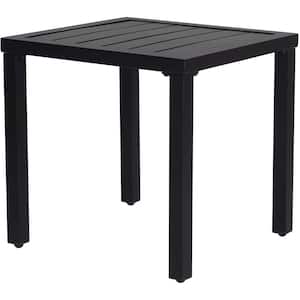 Modern Classic 18 in. x 18 in. x 18 in. Black Square Metal Outdoor Coffee Table