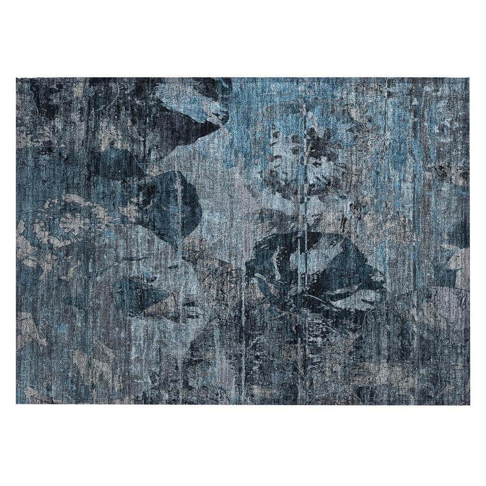 Blue and Dark Blue 2 ft. x 3 ft. Woven Floral Rectangle Indoor/Outdoor Area Rug price history on PriceWatchPro