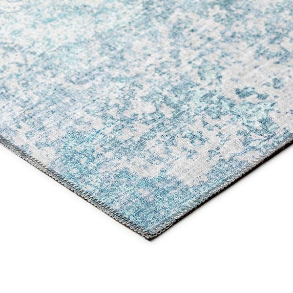 Rylee Blue 5 ft. x 7 ft. 6 in. Geometric Indoor/Outdoor Area Rug