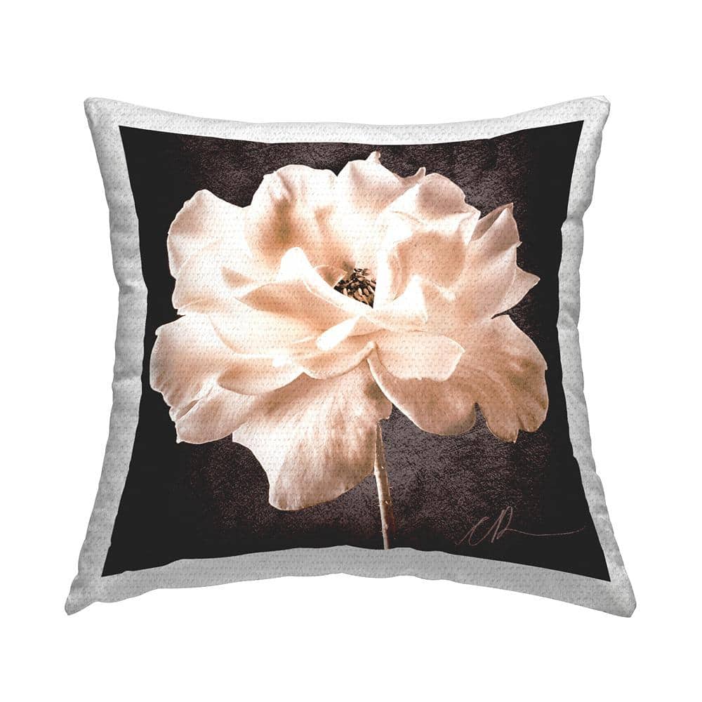 Dark Blooming Rose Black Square Outdoor Throw Pillow price history on PriceWatchPro