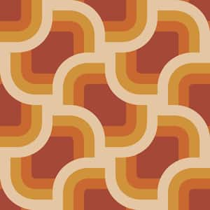 Retro Geo Clay and Turmeric Peel and Stick Wallpaper