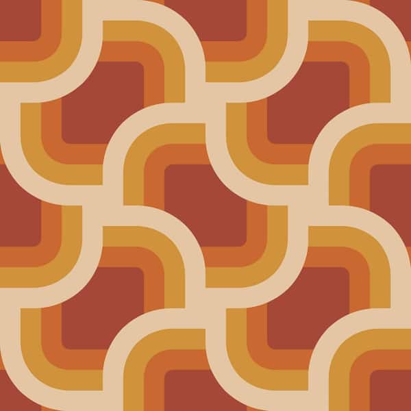 Retro Geo Clay and Turmeric Peel and Stick Wallpaper