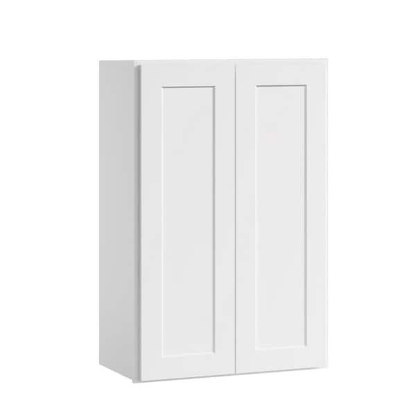 Hausvita 24 in. W x 12 in. D x 36 in. H in Shaker White Plywood Ready to Assemble Kitchen Wall Cabinet with Doors and Shelves