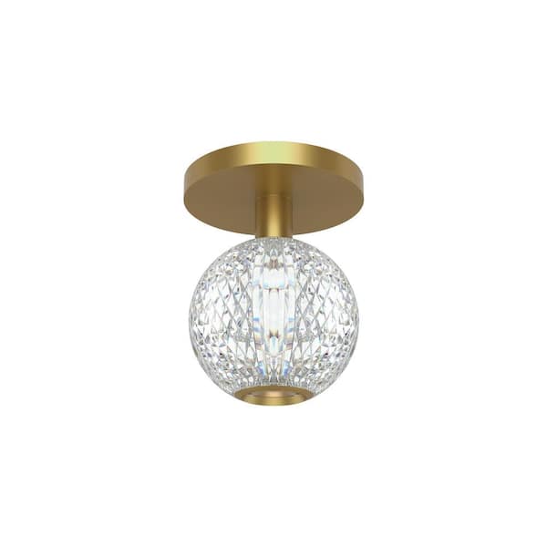 ALORA Marni 5 in. 1 Light 5-Watt Natural Brass Integrated LED Flush Mount