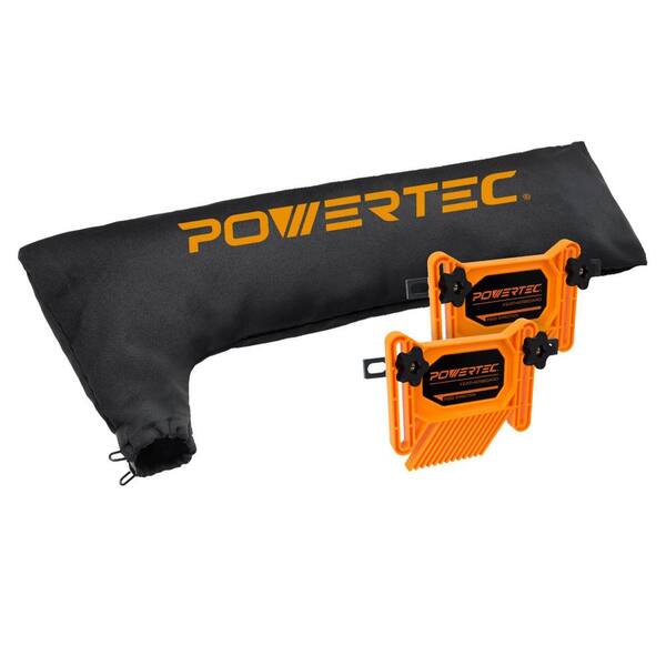 ‎POWERTEC Table Saw Dust Collector Bag Fits 10 in. Tablesaw with 2.5 in. Dust port and Dual Universal Featherboards for Woodwork