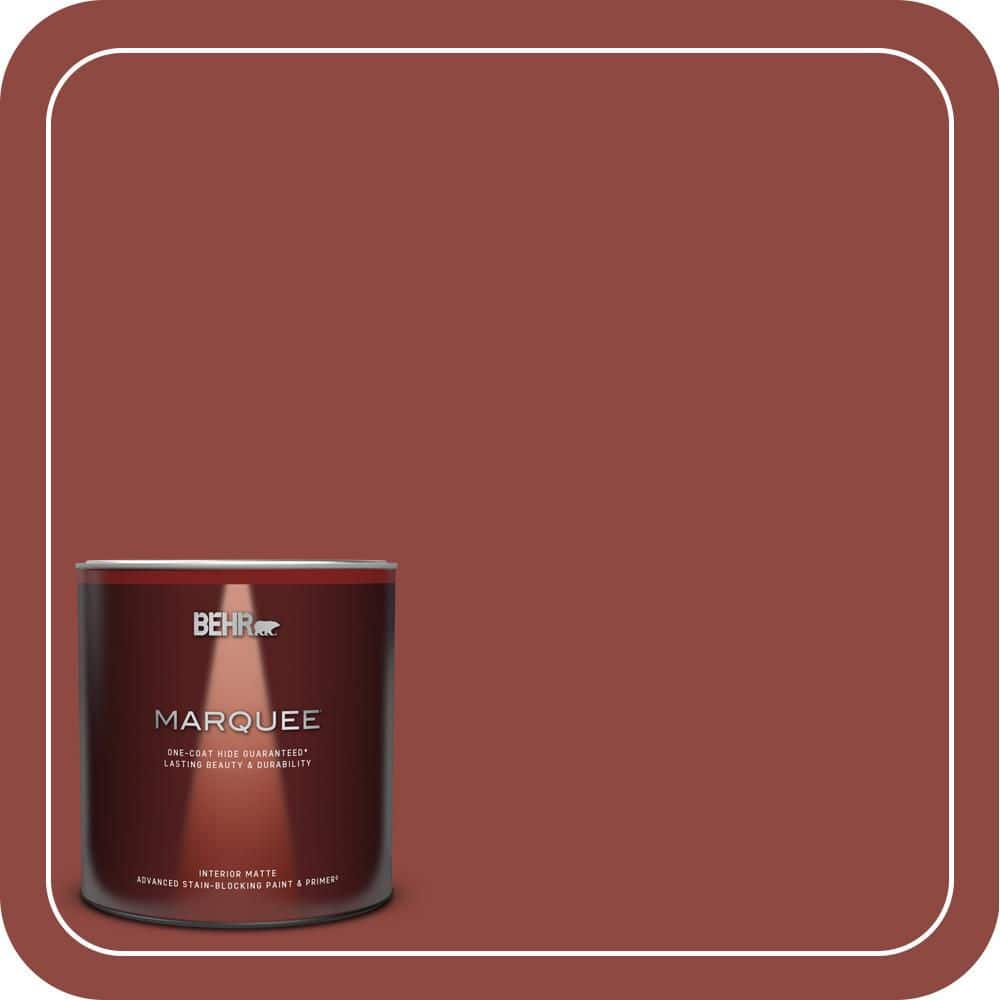 BEHR MARQUEE 1 qt. #PPH-72 Rusty Red Matte Interior Paint & Primer ...
