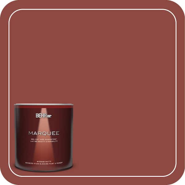 BEHR MARQUEE 1 qt. #PPH-72 Rusty Red Matte Interior Paint & Primer