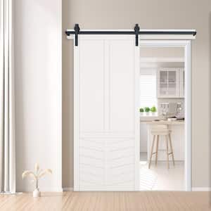 36 in. x 84 in. The Robinhood Bright White Wood Sliding Barn Door with Hardware Kit
