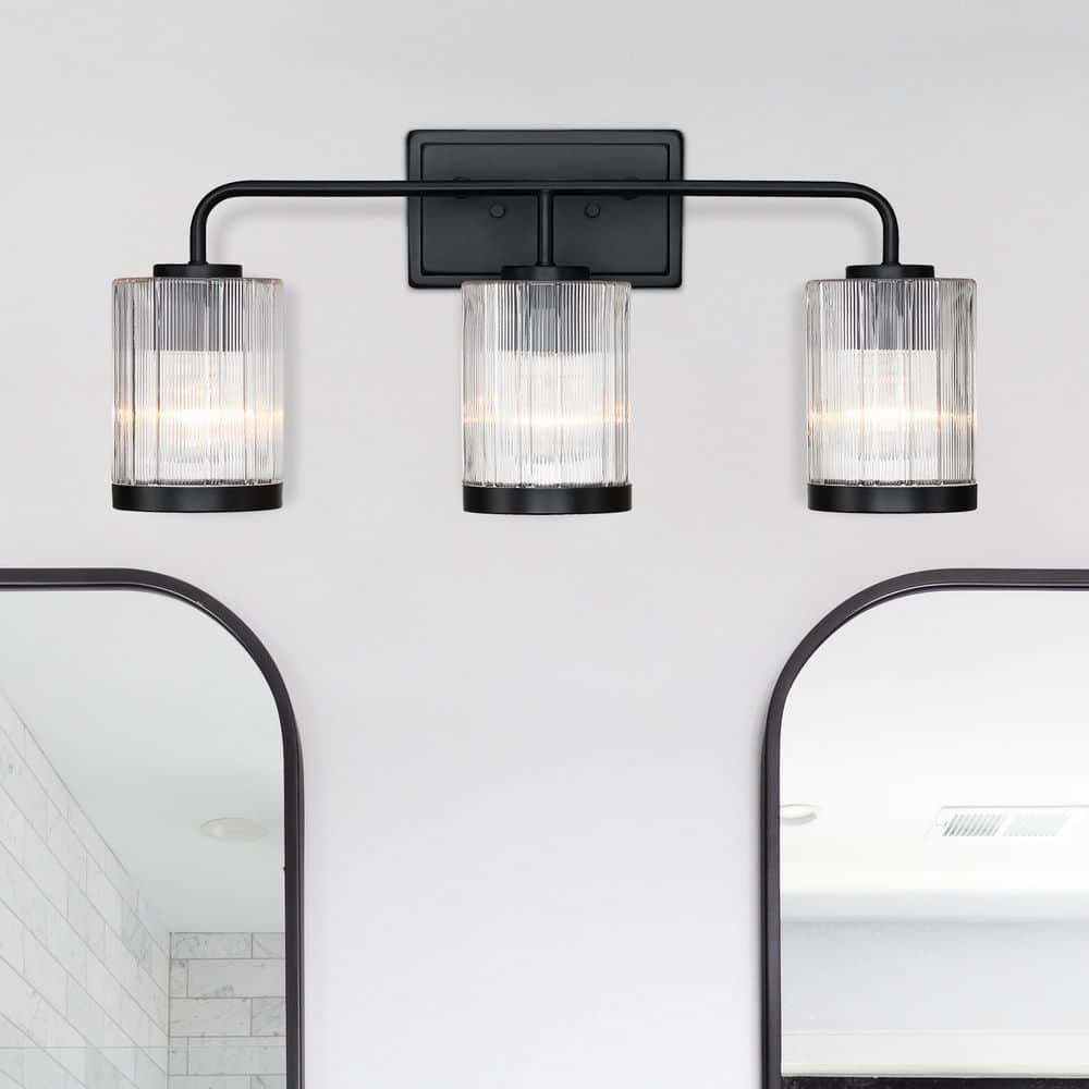 Aspen 24 in. 3-Light Matte Black Wall Vanity Light for Bathrooms price history on PriceWatchPro