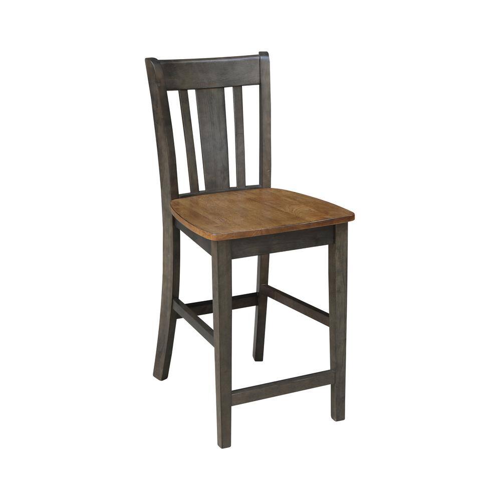 San Remo 24" Solid Wood Counterheight Stool in Hickory/Washed Coal