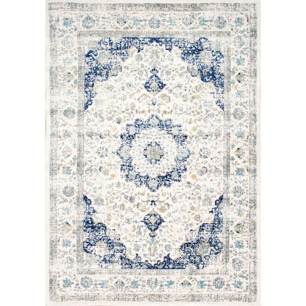 nuLOOM Verona Vintage Persian Blue Doormat 3 ft. x 5 ft. Area Rug