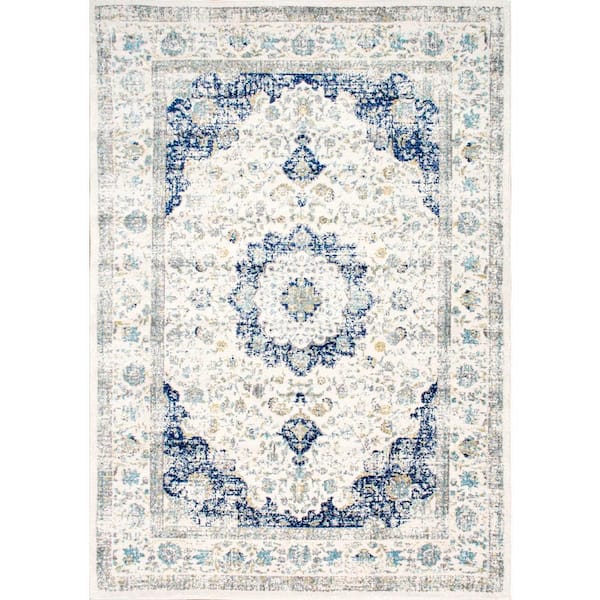 Amazing square accent rugs Nuloom Verona Vintage Persian Blue 8 Ft Square Rug Rzbd07a 808s The Home Depot