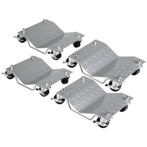 4-pieces heavy-duty Tire Wheel Dolly, Skate Auto Repair Dollies, Vehicle Moving Dolly, 6000 LB, Silver