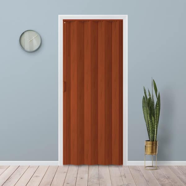 Everbilt Accordion Door Jupiter Warm Cherry 36 in. x 80 in. PVC