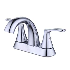 Arnette 4 in. Centerset Double-Handle High-Arc Bathroom Faucet in Chrome