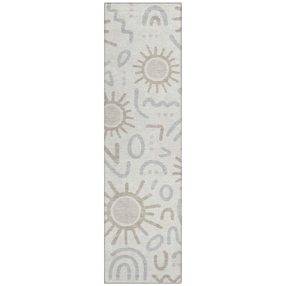 Chantille Machine Washable Indoor/Outdoor Abstract ACN2620 Ivory 2 ft. x 7 ft. Runner Rug price history on PriceWatchPro