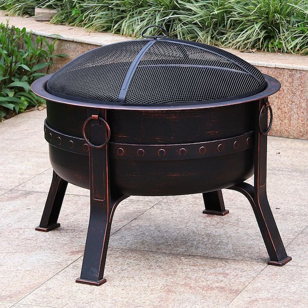 Maypex 32 in. Dia x 28 in. H Round Steel Wood Burning Fire Pit