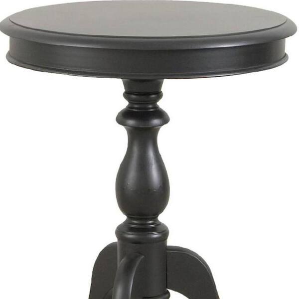 HomeRoots Valerie 19.5 in. Antique Black Round Particle Board End Table 2000493222 The Home Depot