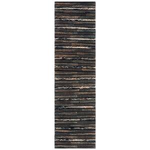 Natural Fiber Black/Beige 2 ft. x 8 ft. Braided Marle Runner Rug