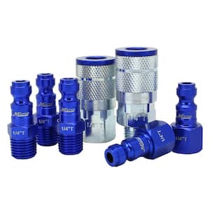 ColorFit by Milton Coupler and Plug Kit - (T-Style Blue) - 1/4 in. NPT (7-Piece)